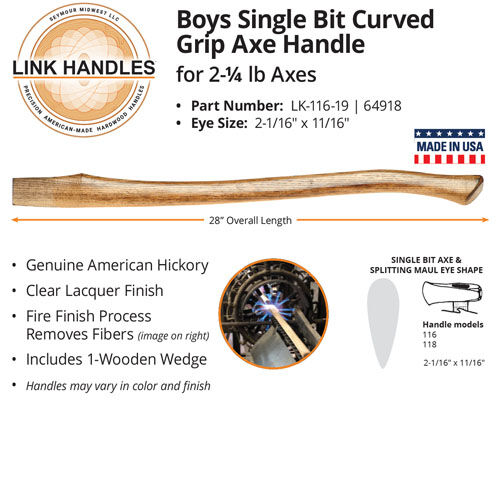 Seymour Boys Single Bit Axe Handle, 28-In