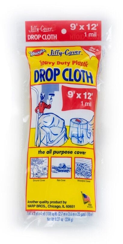 Warp's jiffy Cover Drop Cloth, 9-Ft X 12-Ft