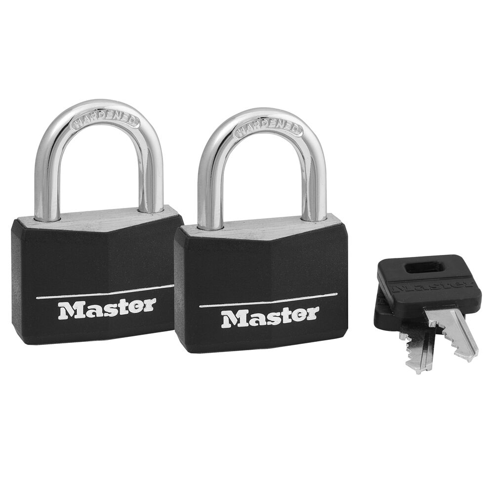 Master Lock 141T Solid Body Padlock, 2-Pk