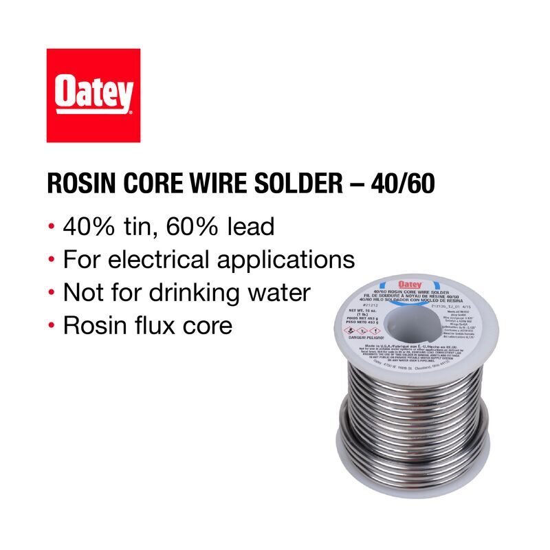 Oatey Rosin Core Wire Solder, 1-Oz