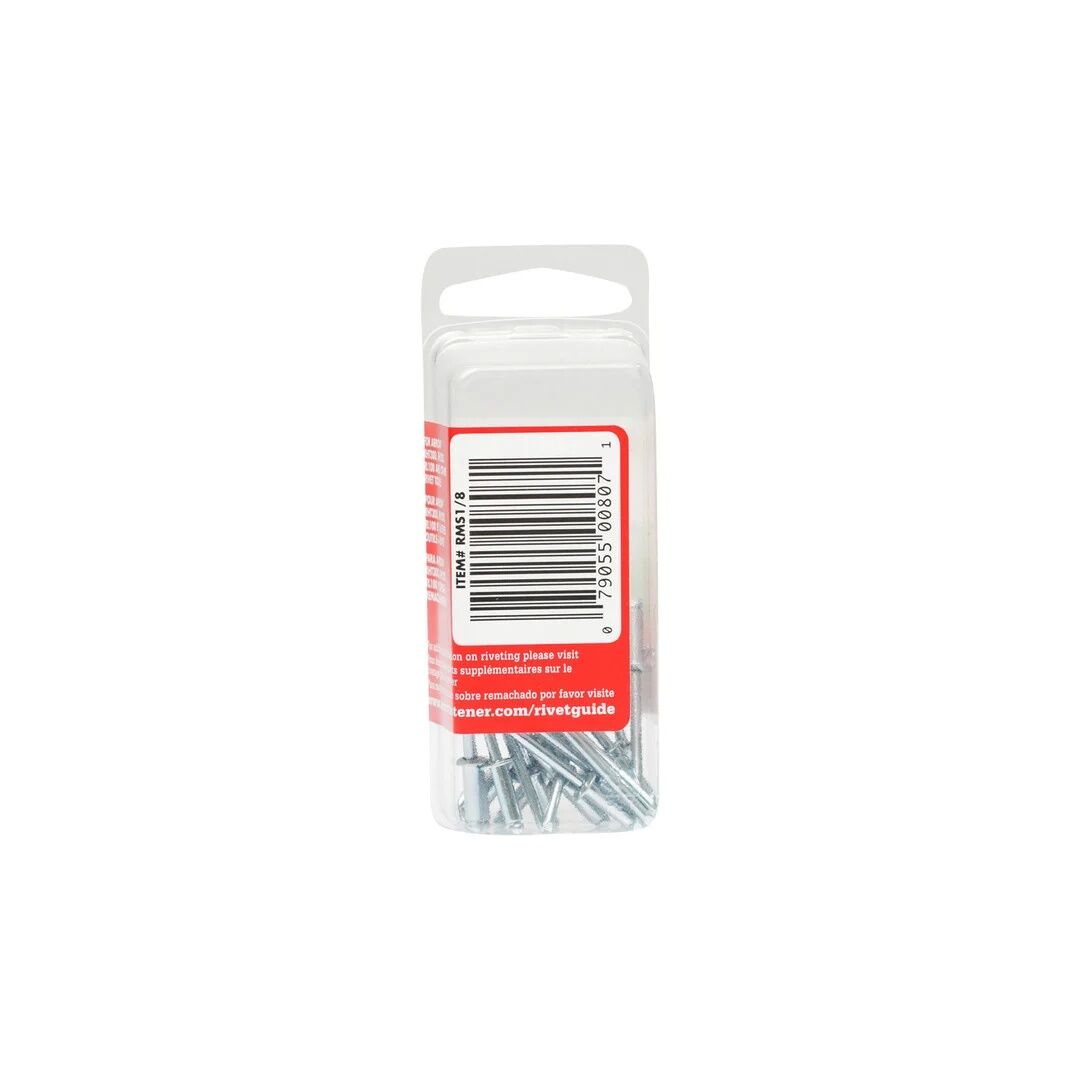 Arrow Fastener RMS1/8 Medium Steel Pop Rivets, 1/8-In, 20-Pack