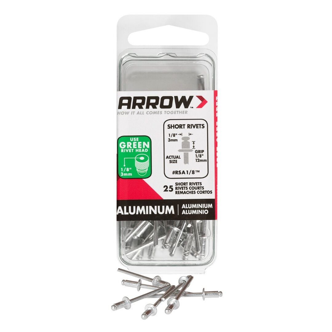 Arrow Fastener RMS1/8 Medium Steel Pop Rivets, 1/8-In, 20-Pack