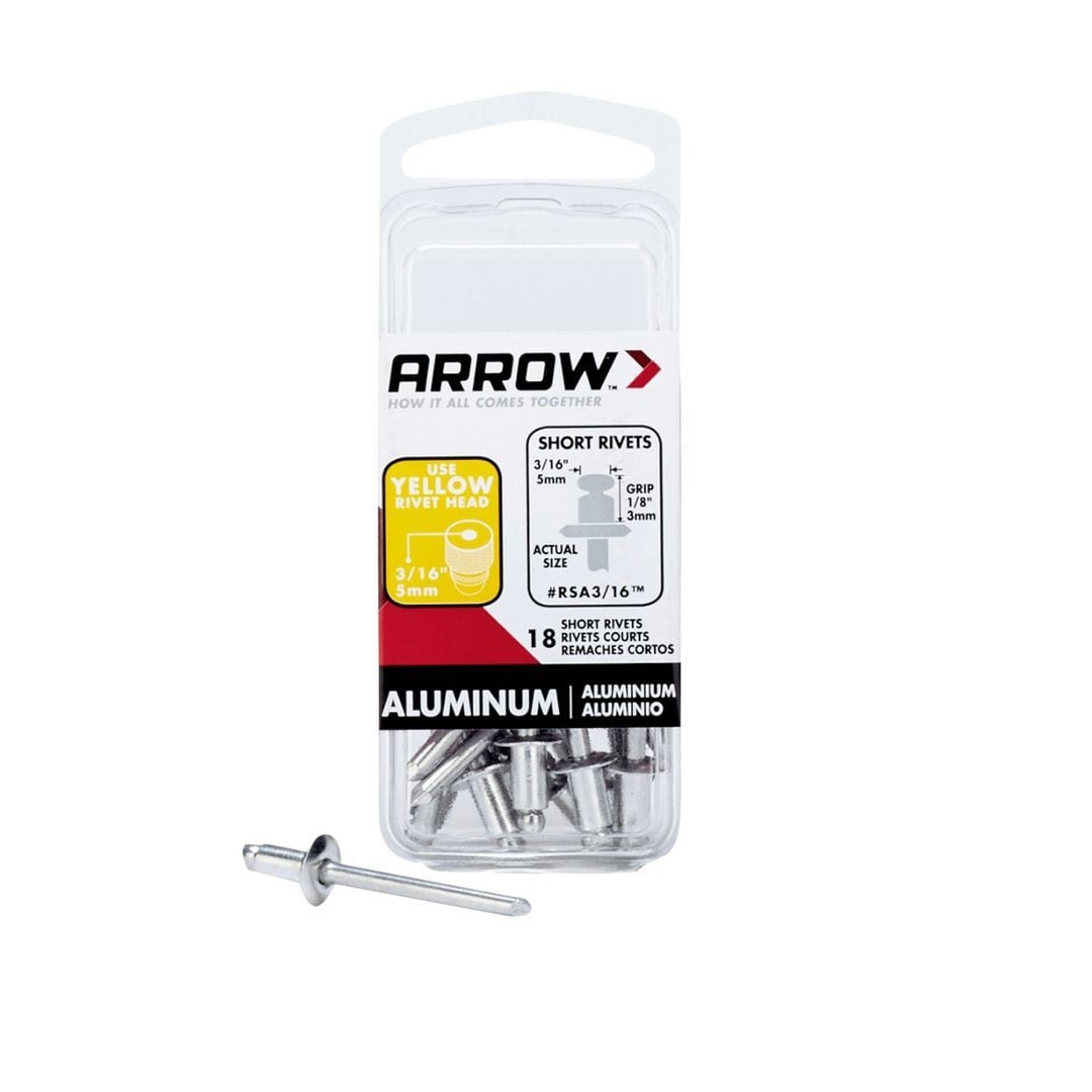 Arrow Tool Group Short Aluminum 3/16-In Pop Rivets, 18-Pack