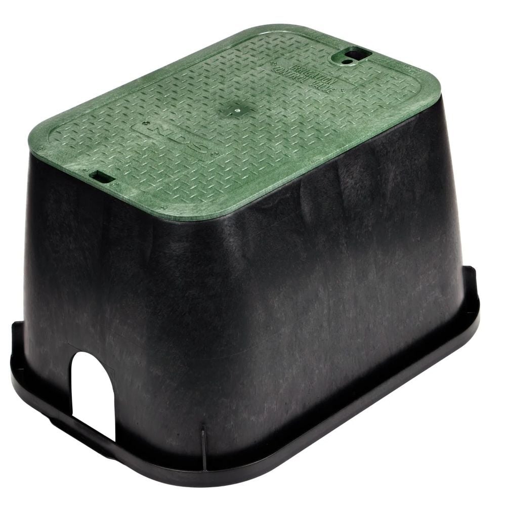NDS Rectangular Standard Series Black/Green Valve Box And ICV Cover, 14-In x 19-In x 12-In