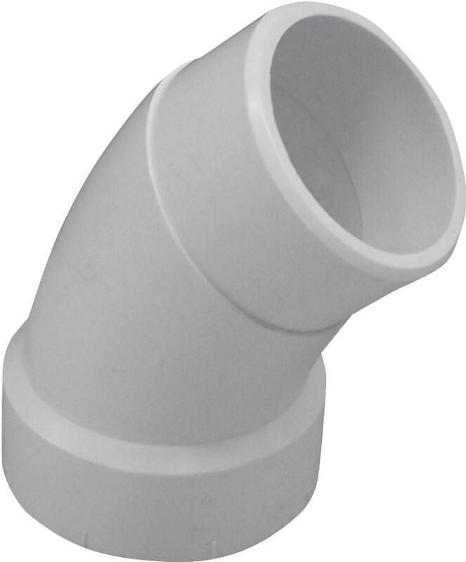 Canplas PVC 45° Sanitary Street Pipe Elbow, 4-In Spigot x 4-In Hub