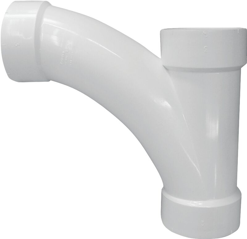 Canplas Schedule 40 PVC Combination Tee Pipe Wye, 4-In Hub
