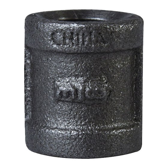 ProSource Schedule 40 Steel Pipe Coupling, 3/8-In FIP x 3/8-In FIP
