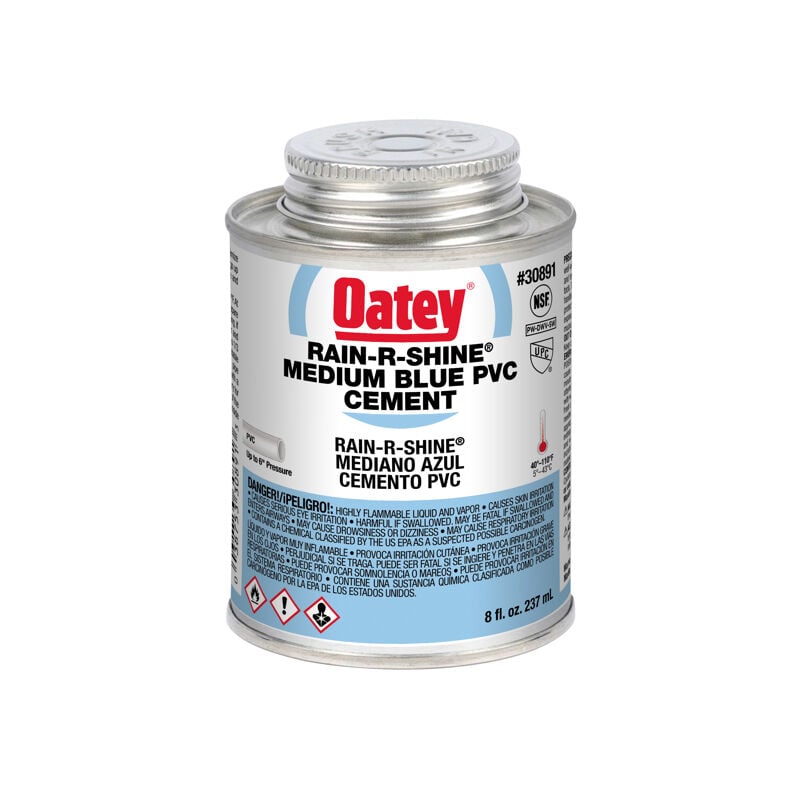 Oaty Rain-R-Shine Medium Blue PVC Cement, 8-Oz