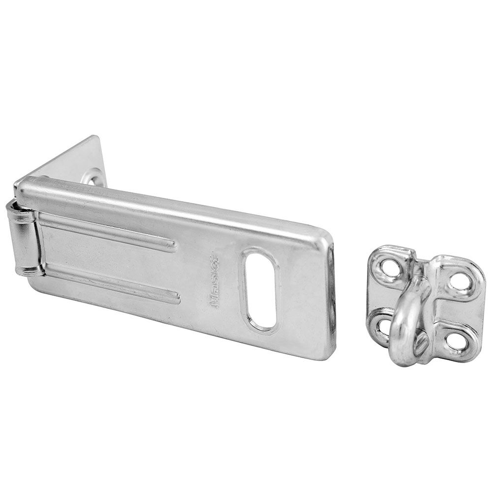 Master Lock Long Zinc Plated Hardened Steel Hasp With Hardened Steel Locking Eye, 3 1/2-In