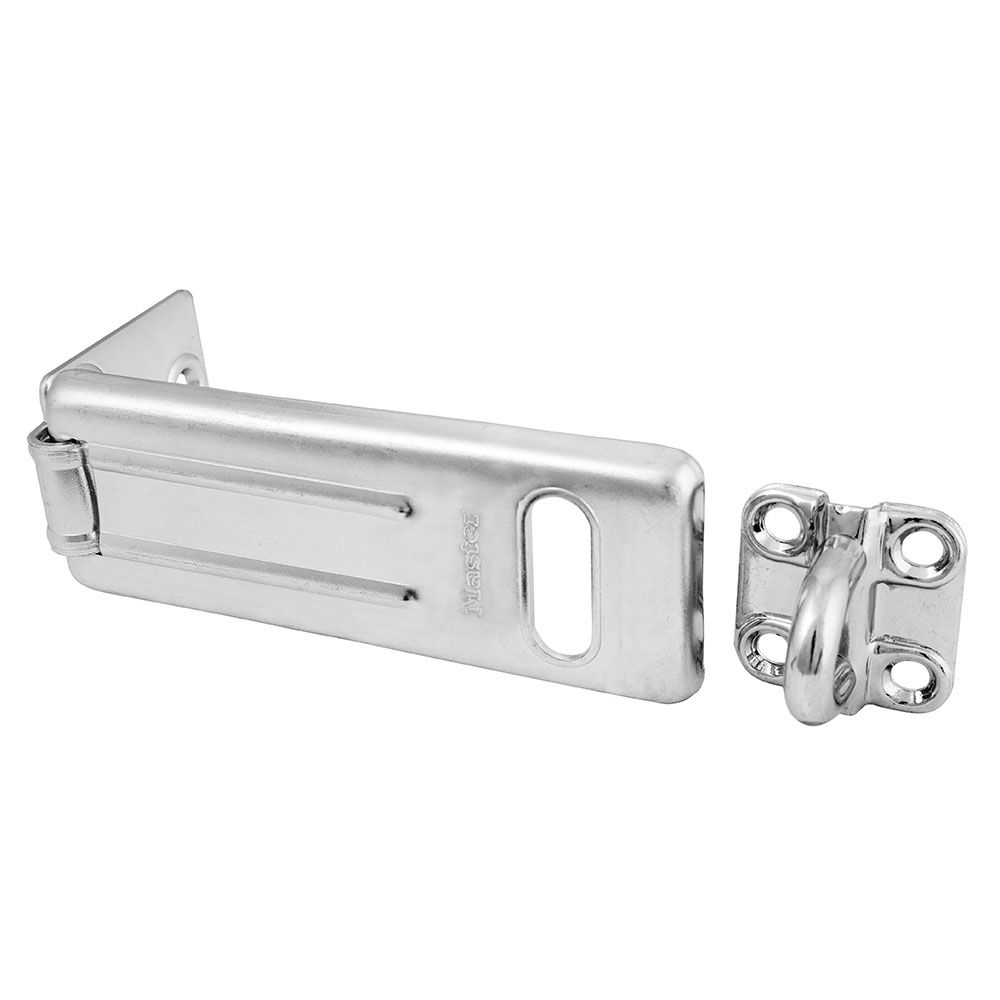 Master Lock Zinc Plated Hardened Steel Hasp With Hardened Steel Locking Eye, 4 1/2-In