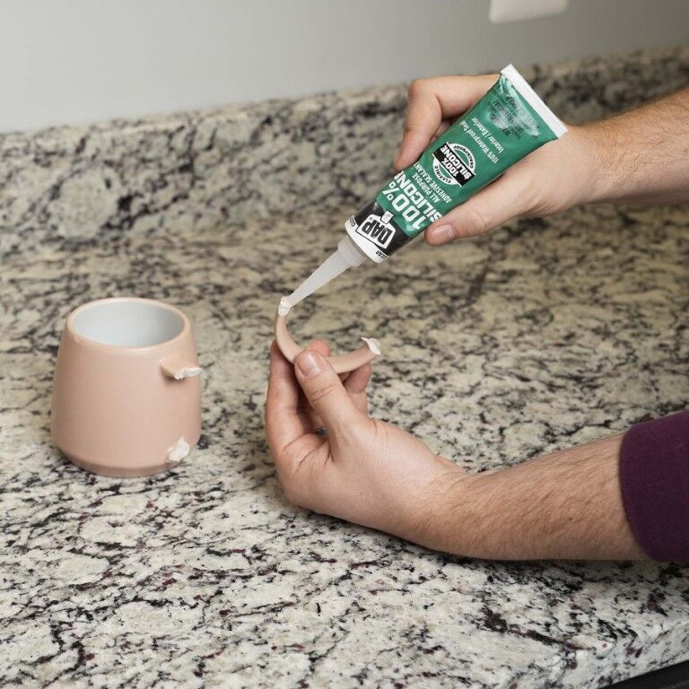 DAP All Purpose 100% Silicone Clear Rubber Adhesive Sealant, 2.8-Oz