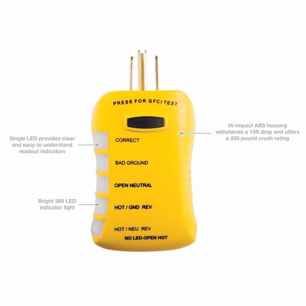 Gardner Bender Stop Shock II GFCI Outlet Circuit Analyzer Tester