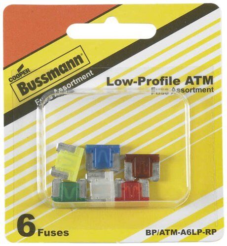Bussmann BP/ATM-A6LP-RP Low Profile ATM Fuse Assortment, 6-Pk