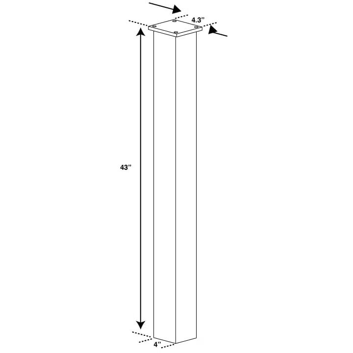 Mail Boss Black In-Ground Mailbox Mounting Post, 43-In x 4-In x 4-In