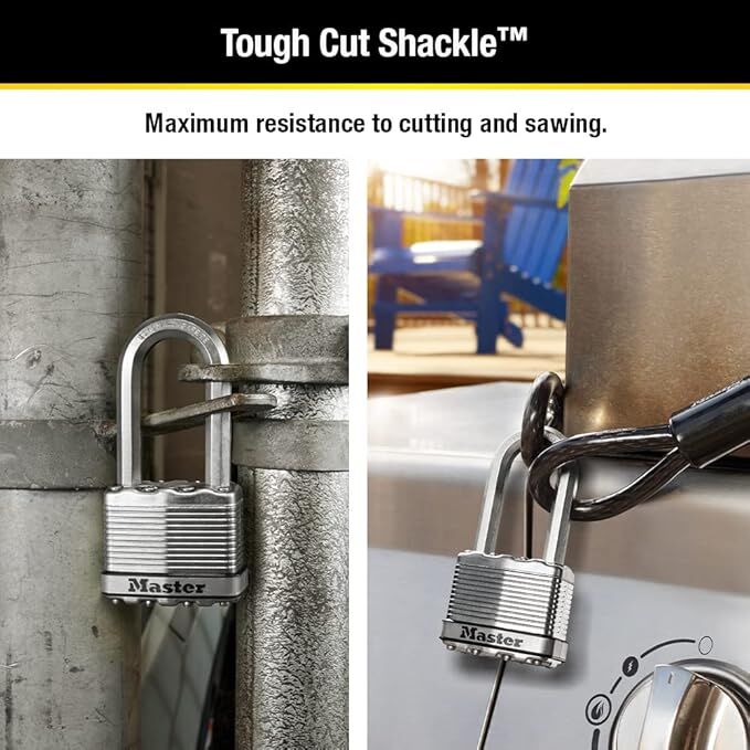 Master Lock Silver Heavy Duty Outdoor 2-In Padlock with Key, 3-Pk