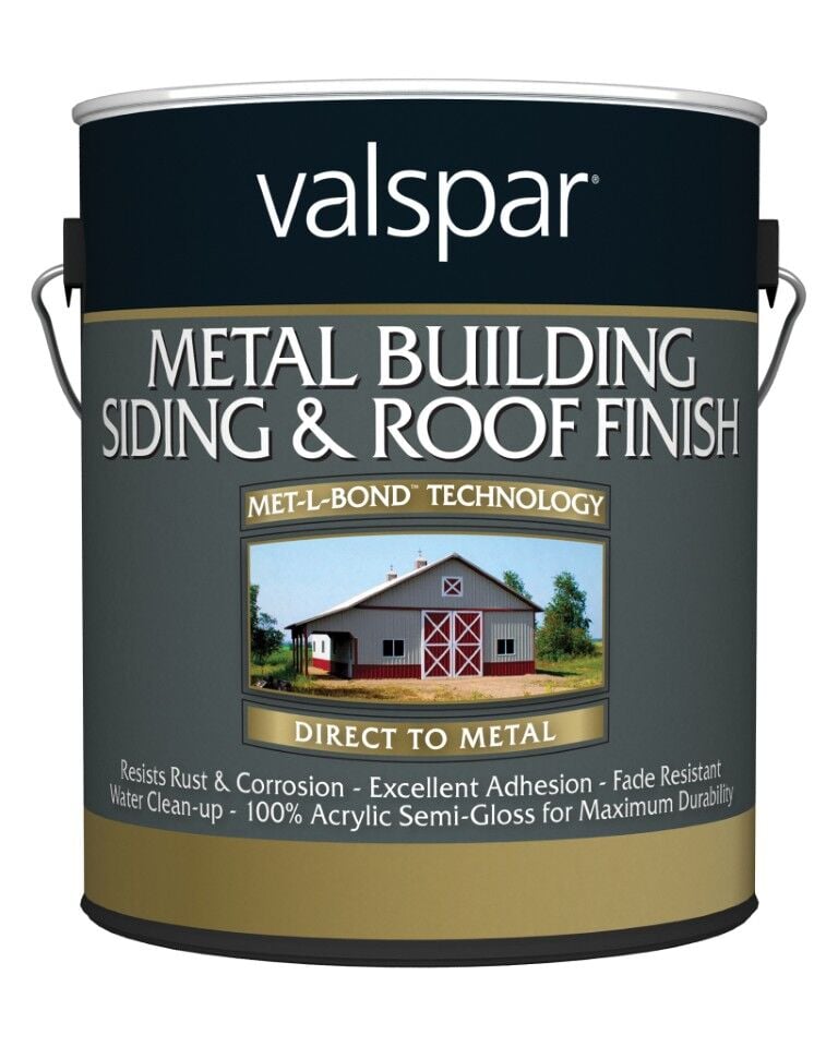 Valspar Metal Building Siding And Roof Finish Paint Semi-Gloss Bright White, 5-Gal