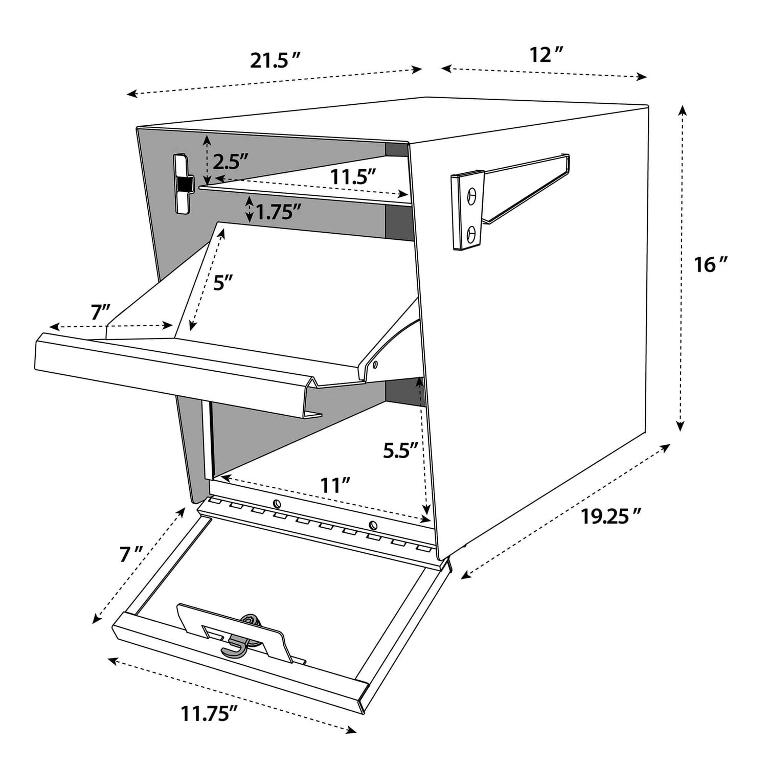 Mail Boss Package Master Black Mailbox