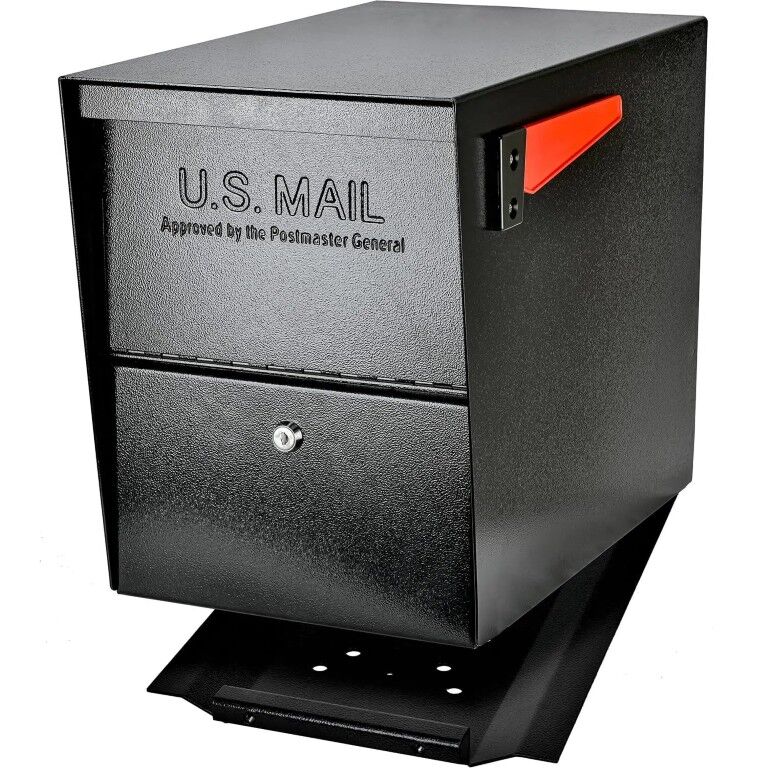 Mail Boss Package Master Black Mailbox