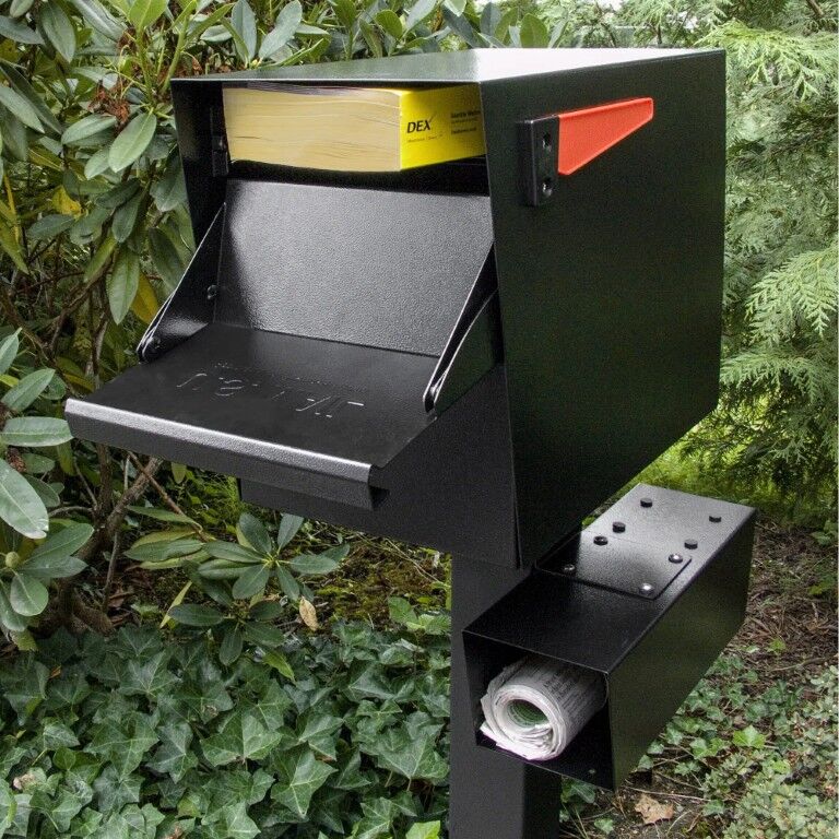 Mail Boss Package Master Black Mailbox