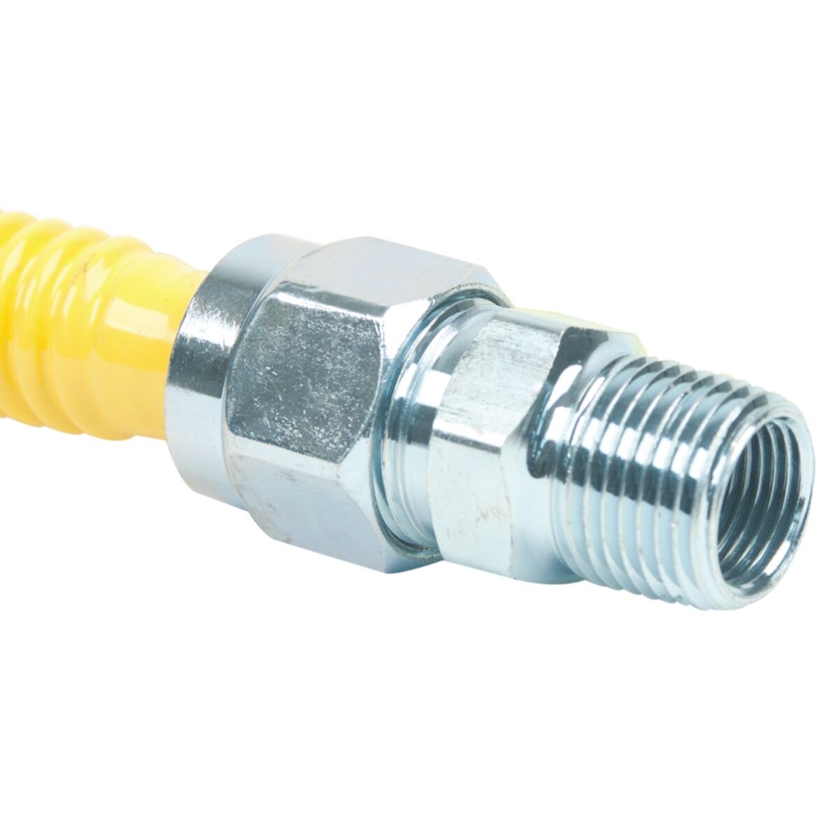 BrassCraft Safety+ Gas Connector, 1/2-In MIP EFV x 1/2-In MIP, 24-In
