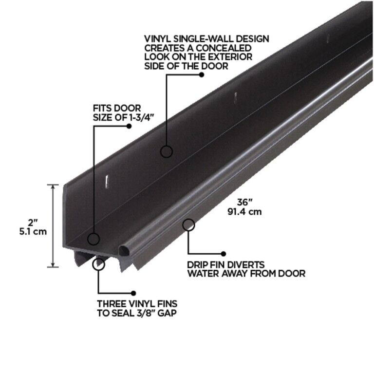 M-D Building Products Brown Residential Vinyl L-Shape Screw-On Under Door Seal, 36-In