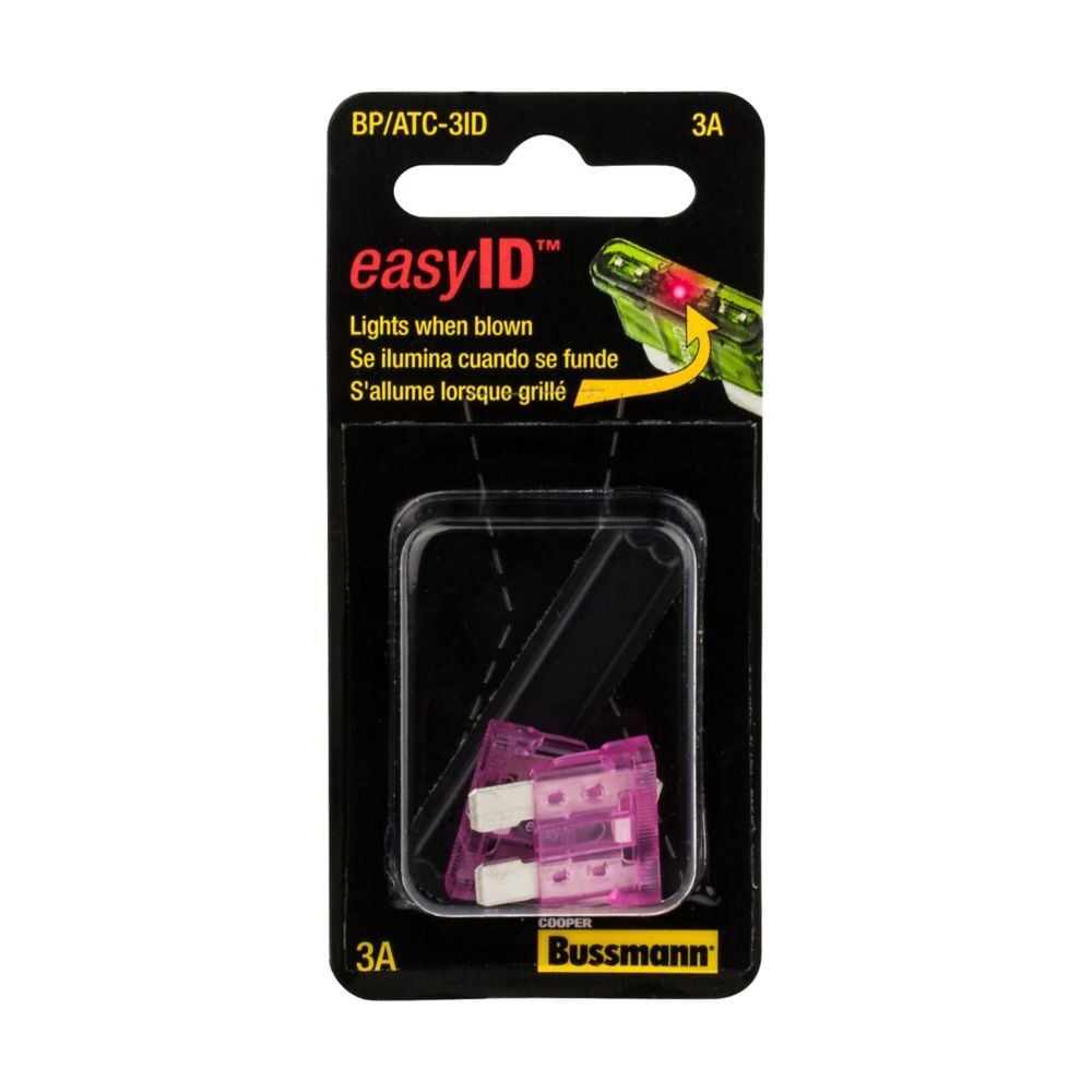 Bussmann Violet Non-Indicating ATC EasyID Blade Fuse, 3-A, 32-V DC, 2-Pk