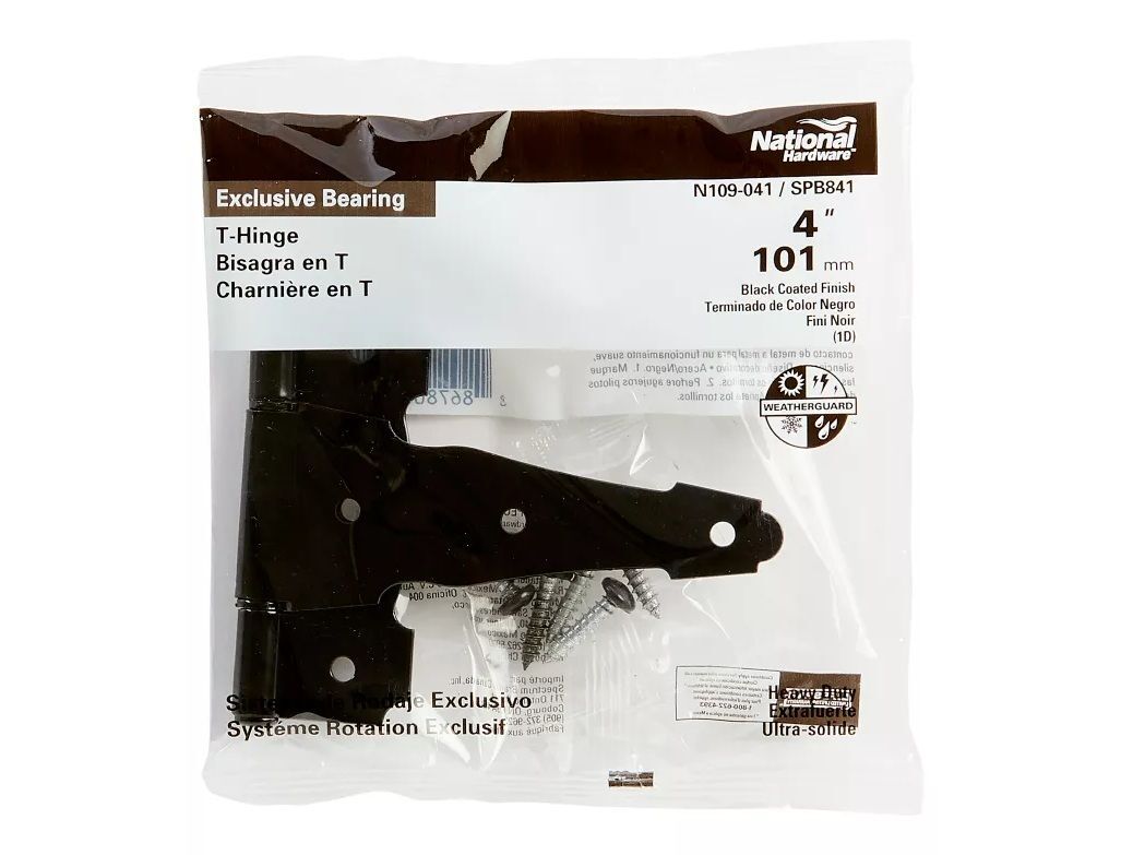 National Hardware Black Ornamental T-Hinge, 4-In