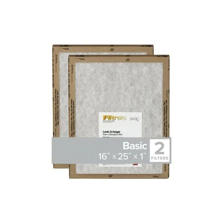 Filtrete Basic Flat Pan Filter, 16-In x 25-In x 1-In, 2-Pk