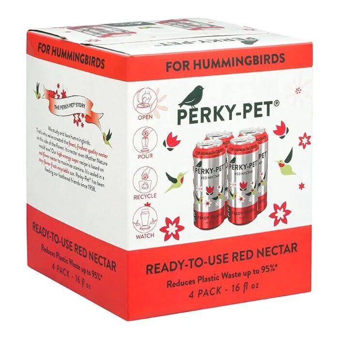 Perky-Pet Ready-to-Use Red Hummingbird Nectar, 16-Oz, 4-Ct