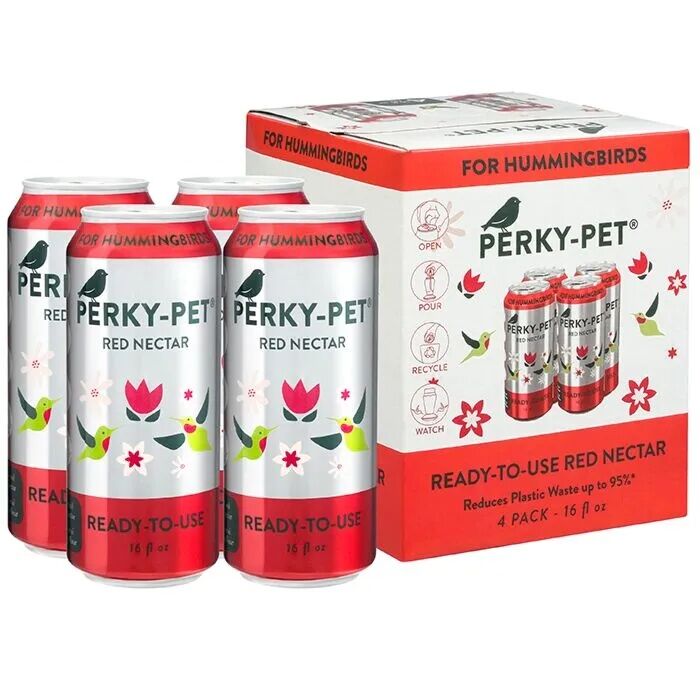 Perky-Pet Ready-to-Use Red Hummingbird Nectar, 16-Oz, 4-Ct