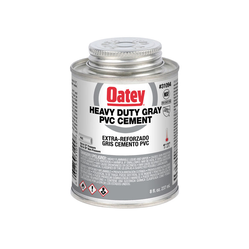 Oatey Heavy Duty Gray PVC Cement, 32-Oz