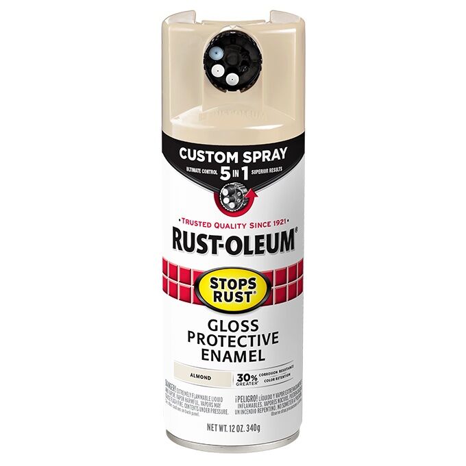 Rust-Oleum Protective Enamel Custom Spray 5-in-1 Gloss Almond Spray Paint, 12-Oz