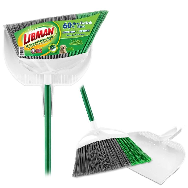 Libman XL Indoor/Outdoor Angle Broom With Dustpan