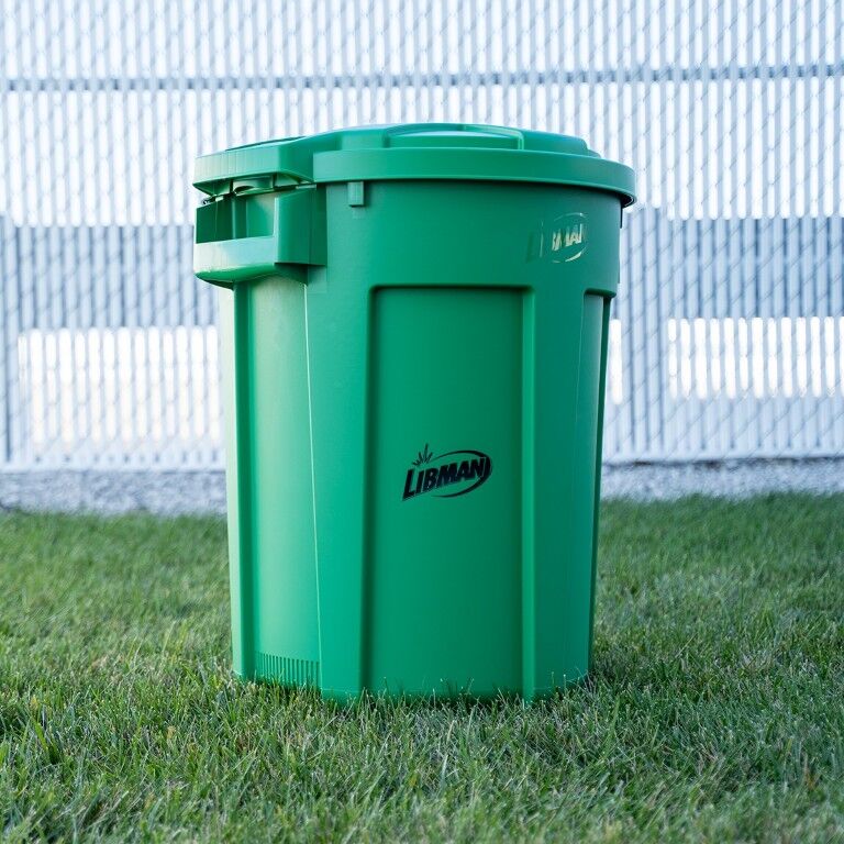 Libman Green Trash Can With Lid , 32-Gal