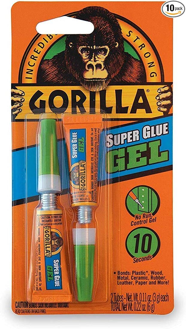 Gorilla Super Glue Gel, 3-g, 2-Pk