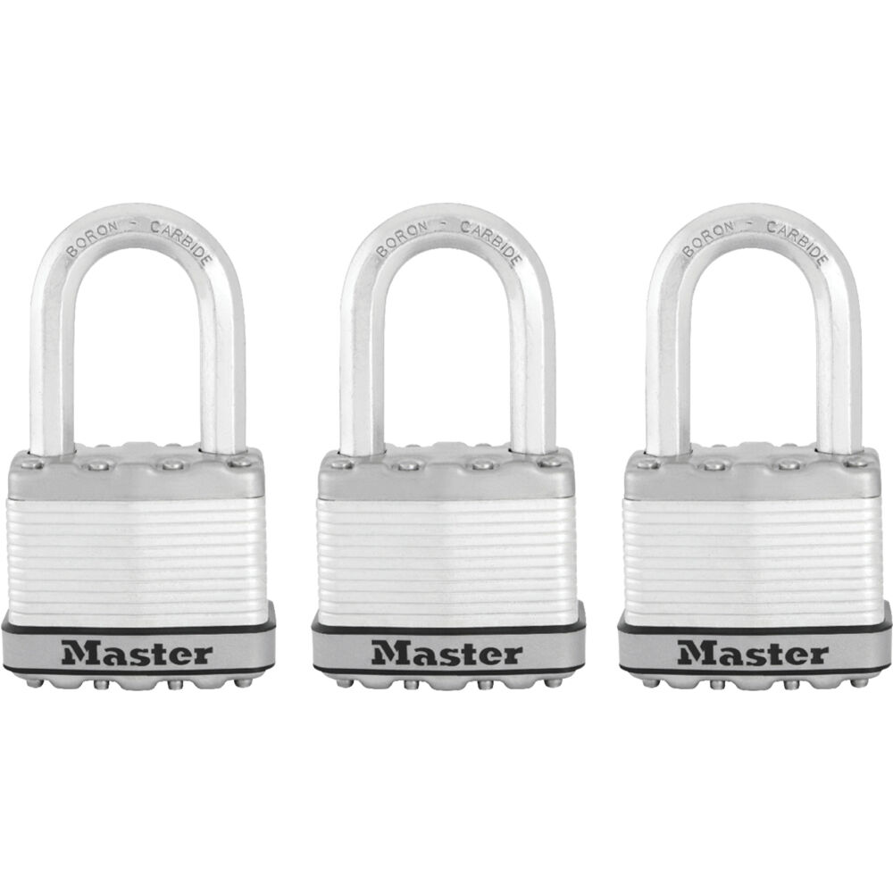 Master Lock M5XTRILF Magnum Laminated Steel Padlock, 1 1/2-In, 3-Pk