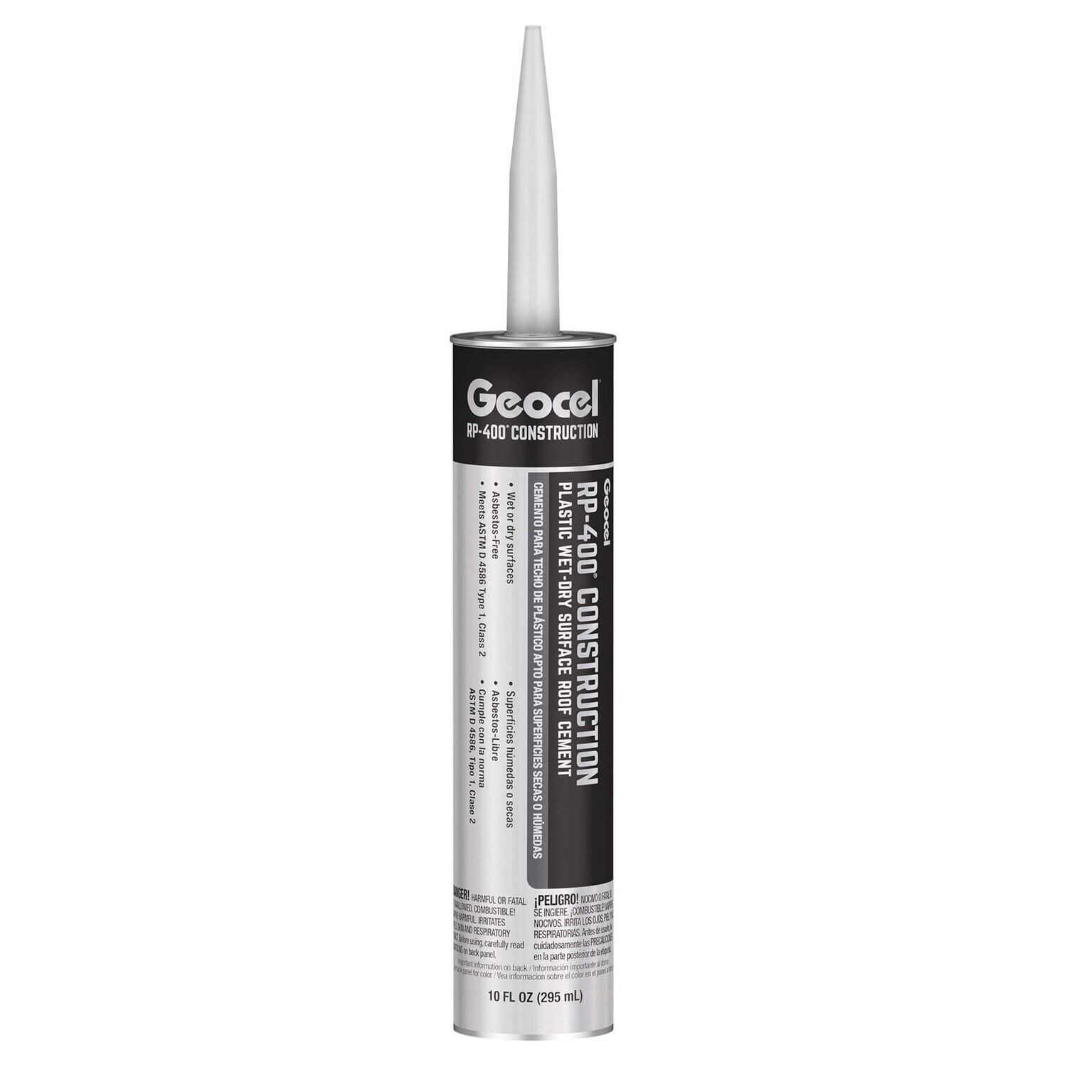 Geocel RP-400 Construction Plastic Wet-Dry Surface Roof Cement, 10-Oz