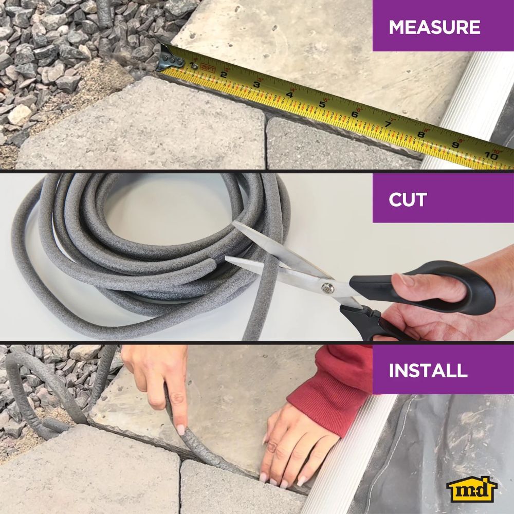 M-D Building Products Gray Foam Backer Rod for Gaps and Joints, 20-Ft x 1/2-In
