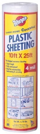 Warp's Poly-Cover Plastic Sheeting 4Mil Clear, 10-In X 25-Ft