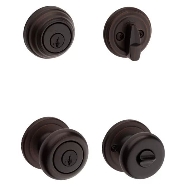 Kwikset Venetian Bronze Juno Security Set Deadbolt Keyed One Side