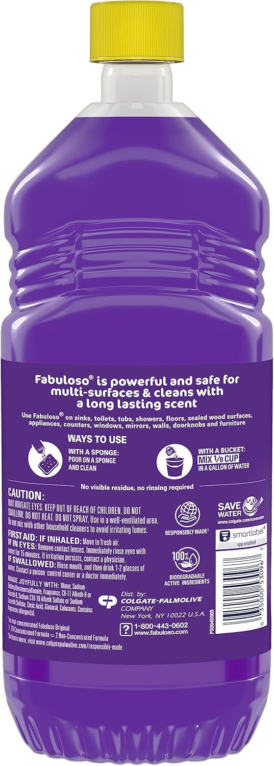 Fabuloso Multi-Purpose Cleaner Lavender Scent 2X Concentrated Formula, 33.8-Oz