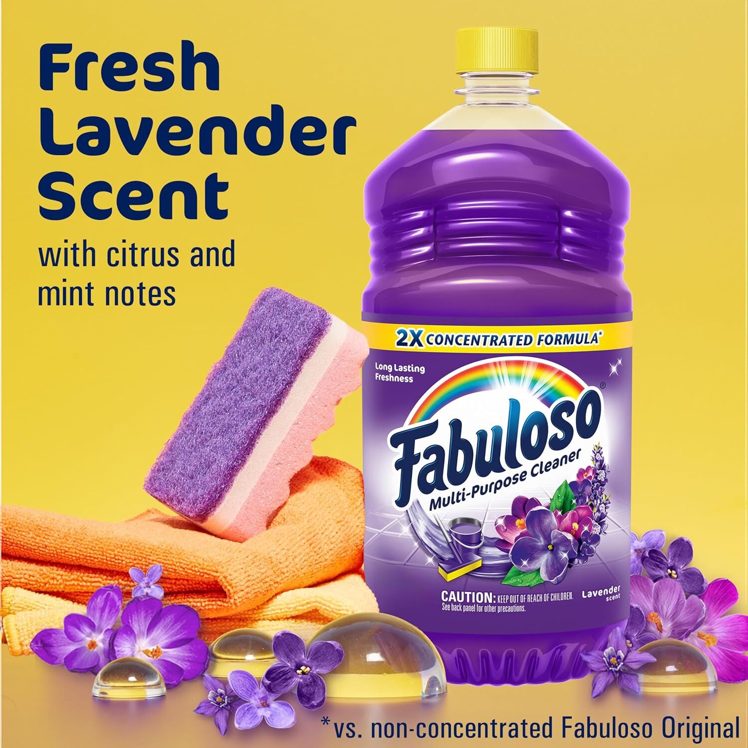 Fabuloso Multi-Purpose Cleaner Lavender Scent 2X Concentrated Formula, 33.8-Oz