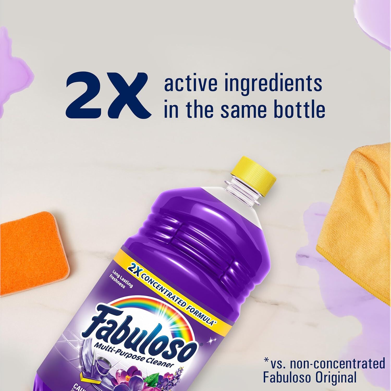 Fabuloso Multi-Purpose Cleaner Lavender Scent 2X Concentrated Formula, 33.8-Oz