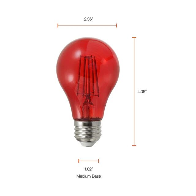 Sylvania A19 4.5 Watt Red Dimmable LED Light Bulb