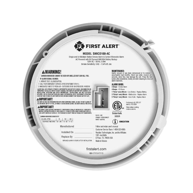 BRK Interconnect Hardwire 2-In-1 Smoke & CO Alarm With Battery Backup