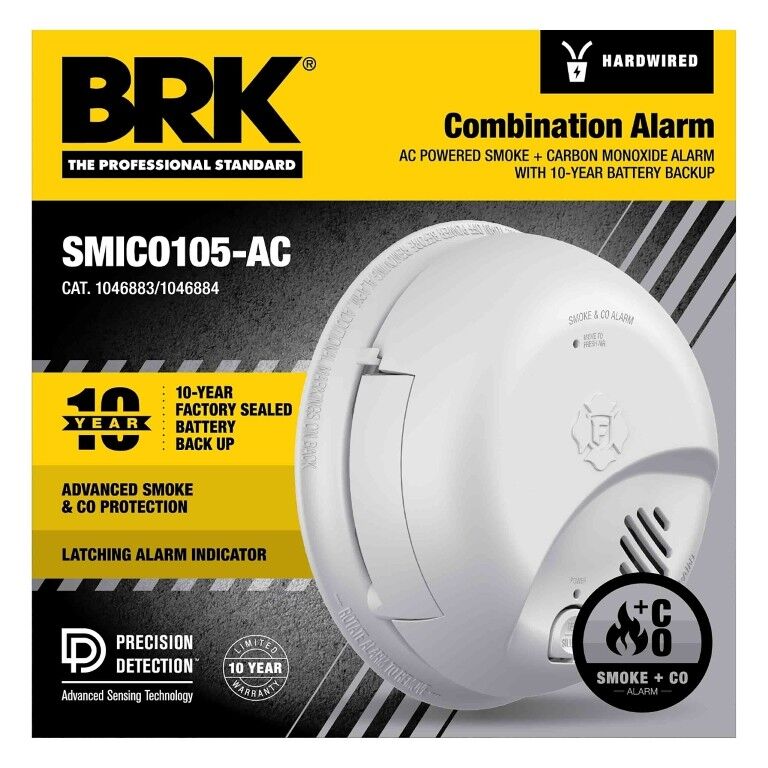 BRK Interconnectable Ion Smoke & CO Alarm With 10-Year Battery Backup