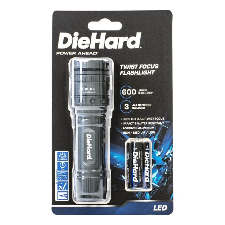 DieHard Twist Focus 600 Lumen LED Flashlight