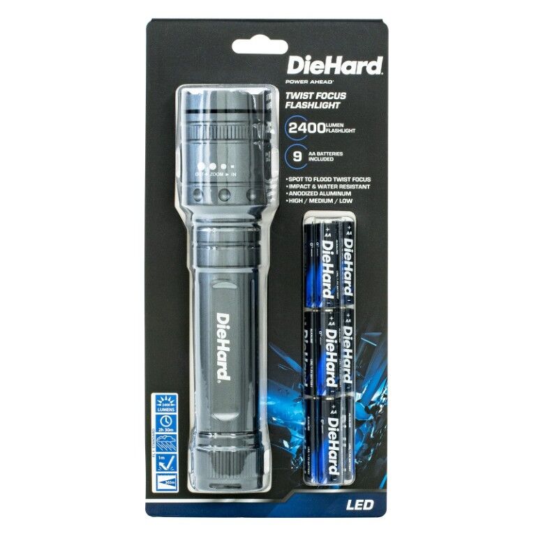 DieHard Twist Focus 2,400 Lumen Flashlight