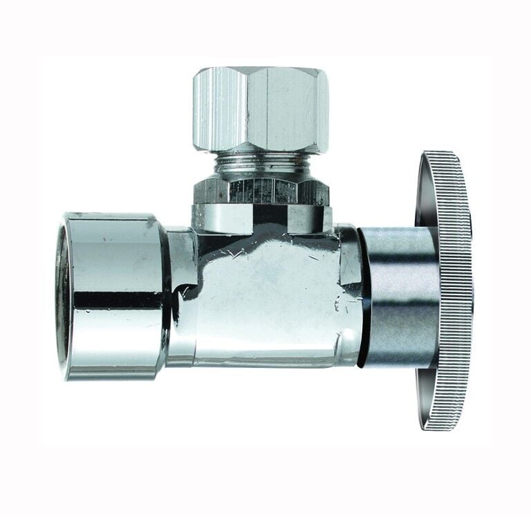 Plumb Pak Chrome Plated Brass Shut-Off Valve, 3/8-In FIP x 3/8-In Comp