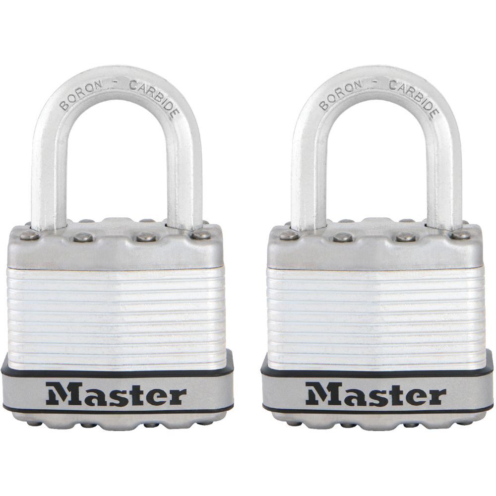 Master Lock Keyed Alike Laminated Padlock, 1-In, 2-Pk